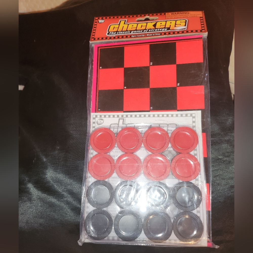 Classic Checkers Game Set - Red and Black